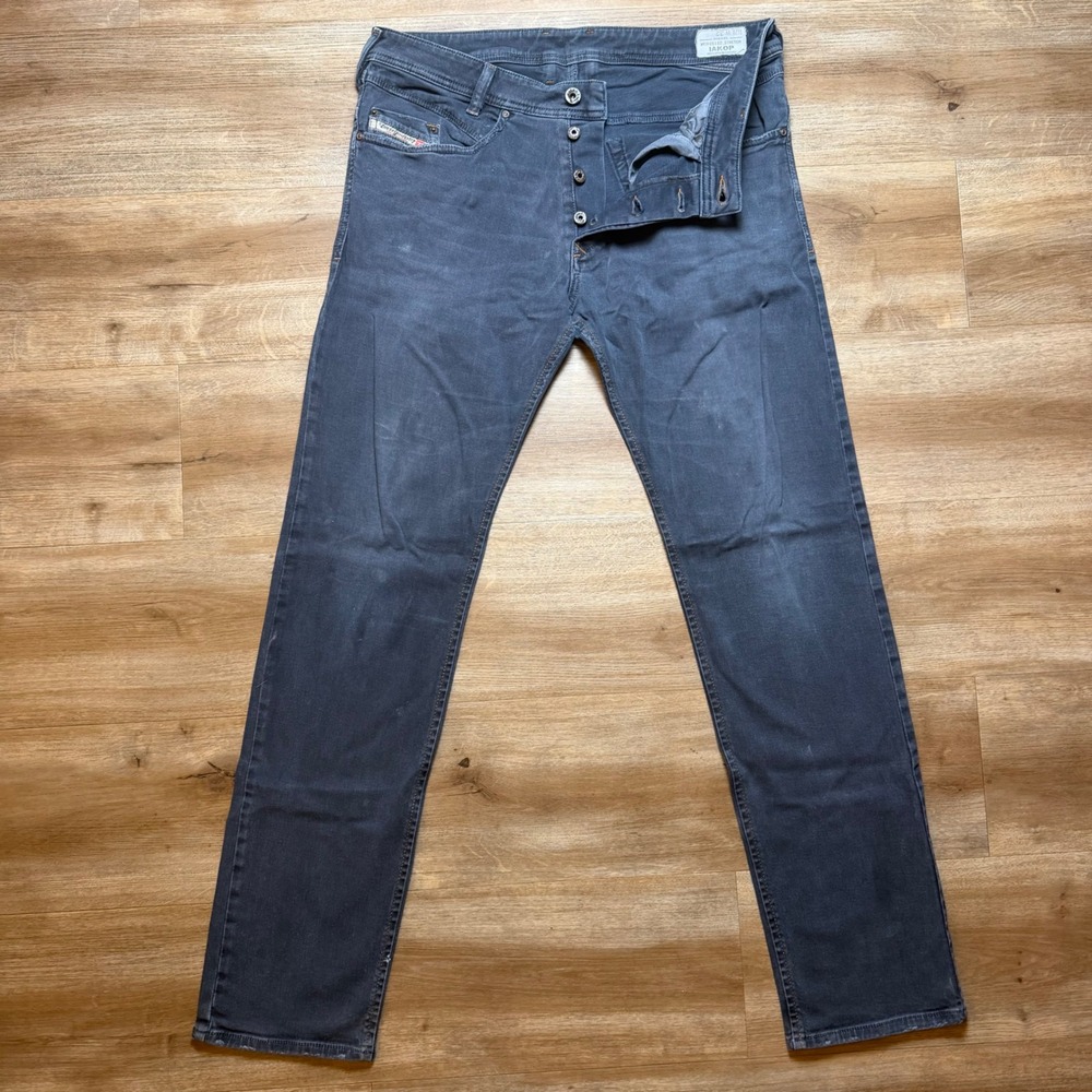 Diesel Iakop Jeans Mens 32x32 Dark Blue Regular Slim Tapered Stretch Denim 0111D